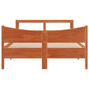 vidaXL viaszbarna tömör fenyőfa ágykeret fejtámlával 140 x 190 cm