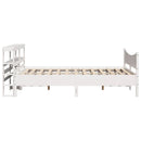 vidaXL fehér tömör fenyőfa ágykeret fejtámlával 135 x 190 cm