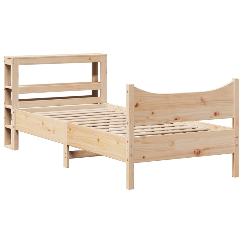 vidaXL tömör fenyőfa ágykeret fejtámlával 90 x 190 cm
