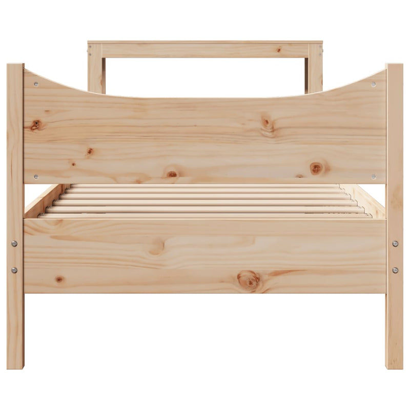 vidaXL tömör fenyőfa ágykeret fejtámlával 90 x 190 cm
