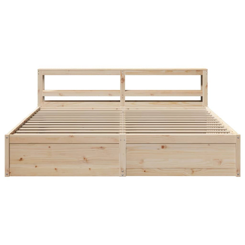 vidaXL tömör fenyőfa ágykeret fejtámlával 200 x 200 cm