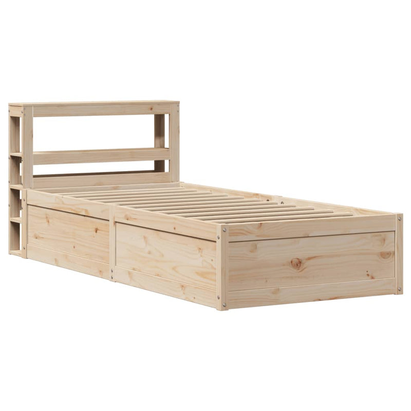 vidaXL tömör fenyőfa ágykeret fejtámlával 100 x 200 cm