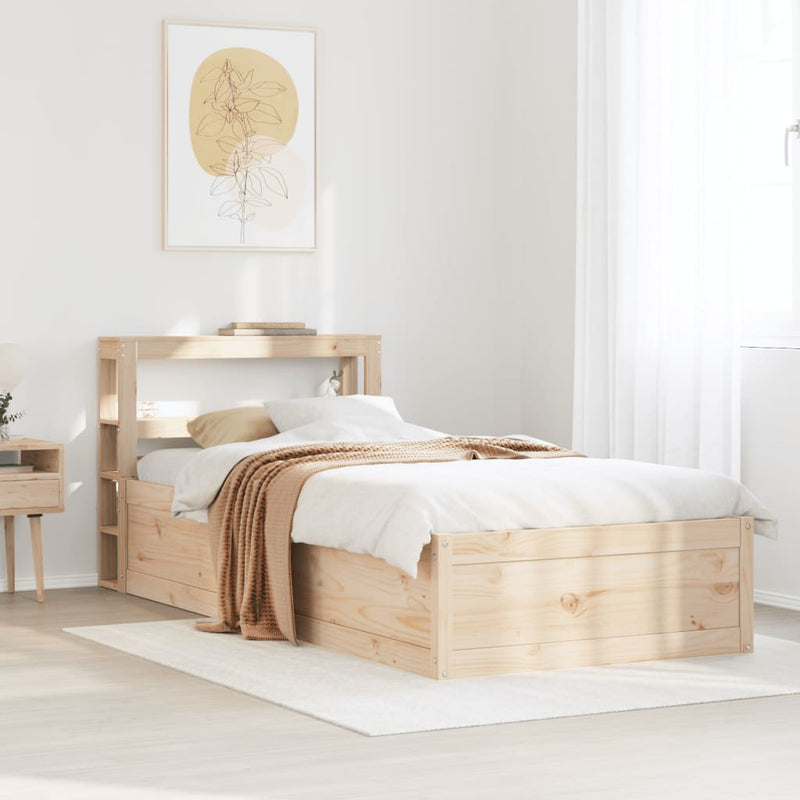 vidaXL tömör fenyőfa ágykeret fejtámlával 100 x 200 cm