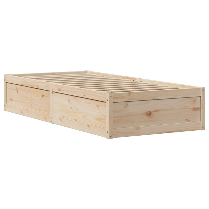 vidaXL tömör fenyőfa ágykeret fejtámlával 100 x 200 cm