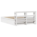 vidaXL fehér tömör fenyőfa ágykeret fejtámlával 120 x 190 cm