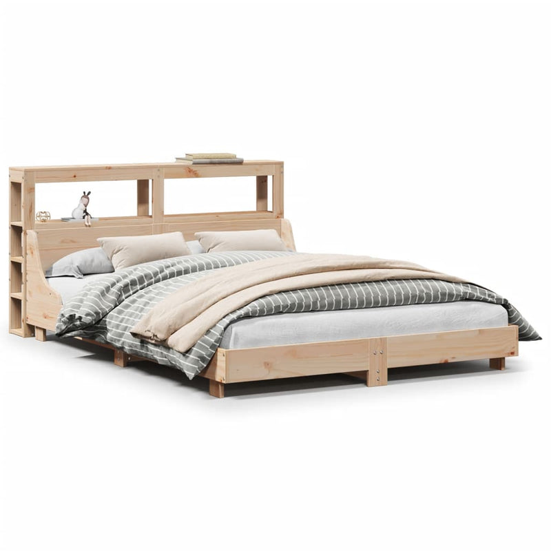 vidaXL tömör fenyőfa ágy matrac nélkül 140 x 190 cm