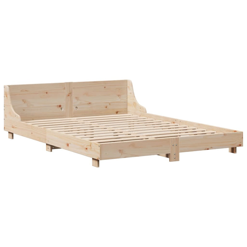 vidaXL tömör fenyőfa ágy matrac nélkül 140 x 190 cm