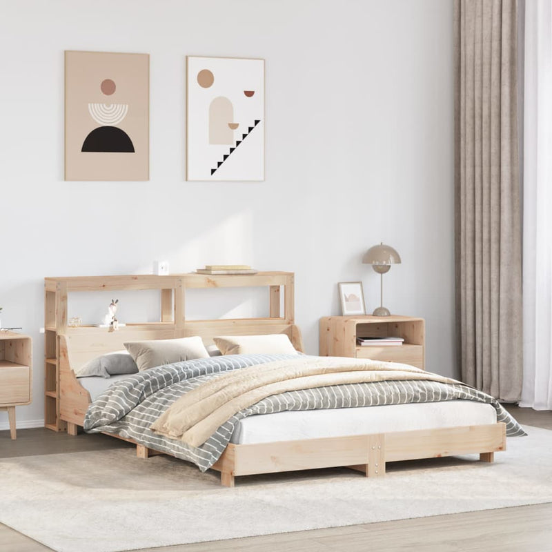 vidaXL tömör fenyőfa ágy matrac nélkül 140 x 190 cm