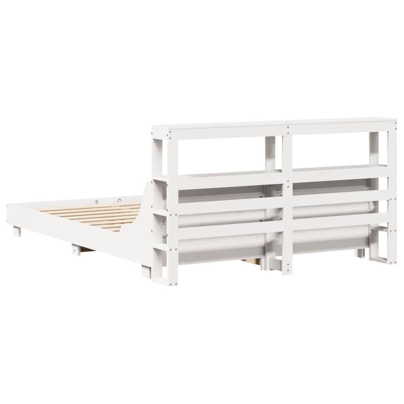 vidaXL fehér tömör fenyőfa ágy matrac nélkül 120 x 190 cm