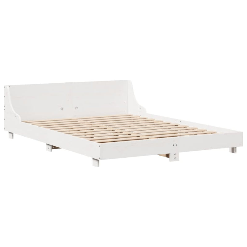 vidaXL fehér tömör fenyőfa ágy matrac nélkül 120 x 190 cm