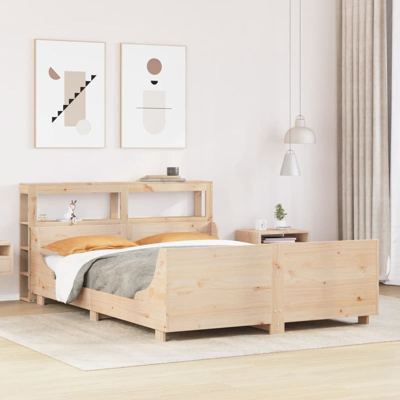vidaXL tömör fenyőfa ágy matrac nélkül 140 x 190 cm