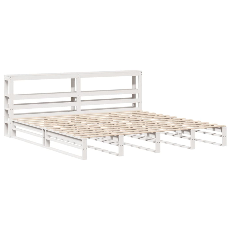 vidaXL fehér tömör fenyőfa ágy matrac nélkül 180 x 200 cm