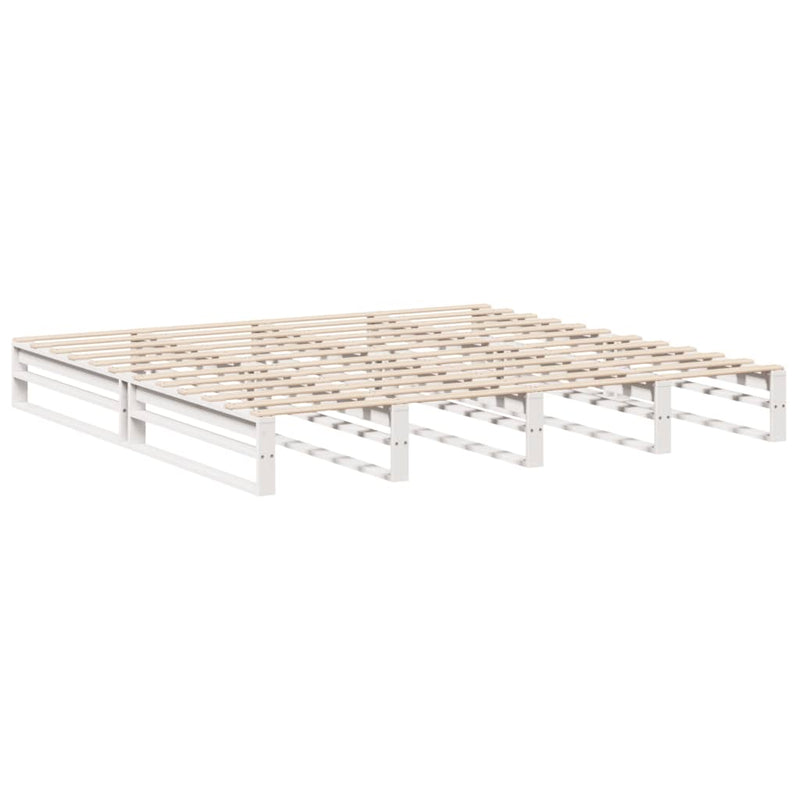 vidaXL fehér tömör fenyőfa ágy matrac nélkül 180 x 200 cm