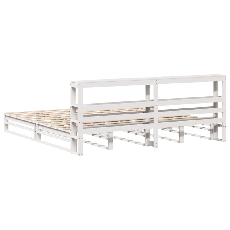 vidaXL fehér tömör fenyőfa ágy matrac nélkül 180 x 200 cm