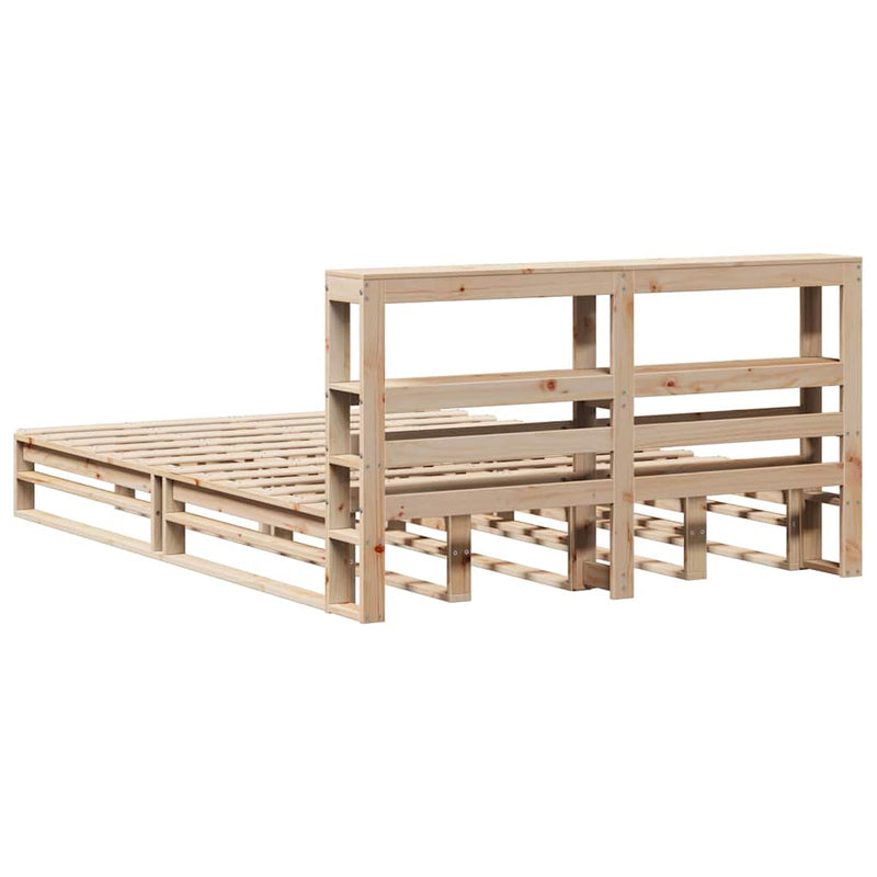 vidaXL tömör fenyőfa ágy matrac nélkül 140 x 190 cm