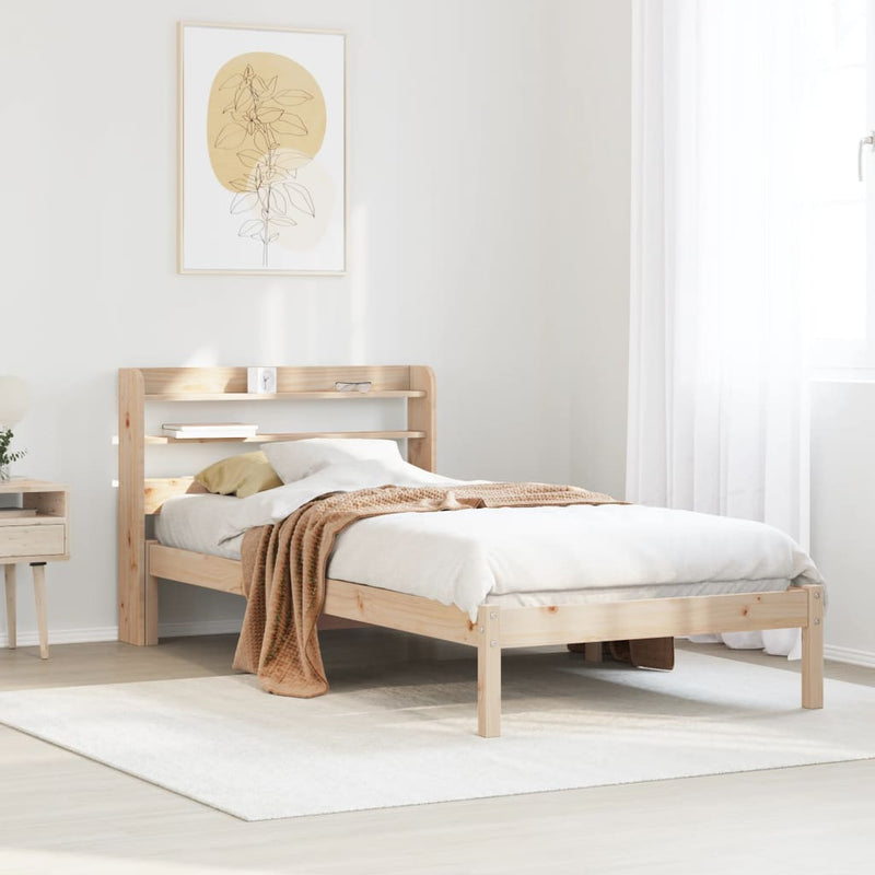 vidaXL tömör fenyőfa ágy matrac nélkül 75 x 190 cm