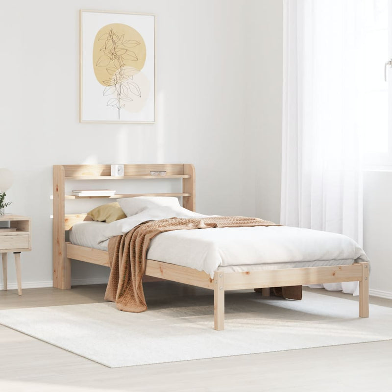 vidaXL tömör fenyőfa ágykeret matrac nélkül 90 x 190 cm