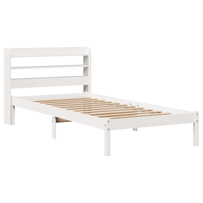 vidaXL fehér tömör fenyőfa ágykeret matrac nélkül 90 x 190 cm