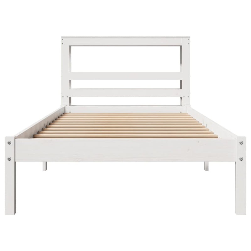 vidaXL fehér tömör fenyőfa ágykeret matrac nélkül 90 x 190 cm