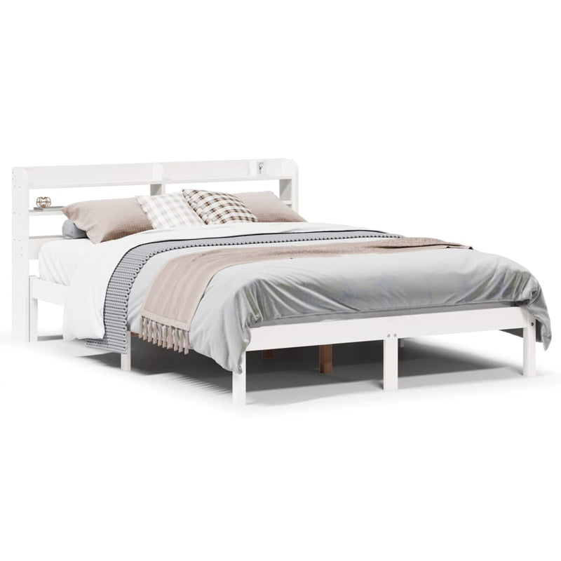 vidaXL fehér tömör fenyőfa ágy matrac nélkül 120 x 190 cm