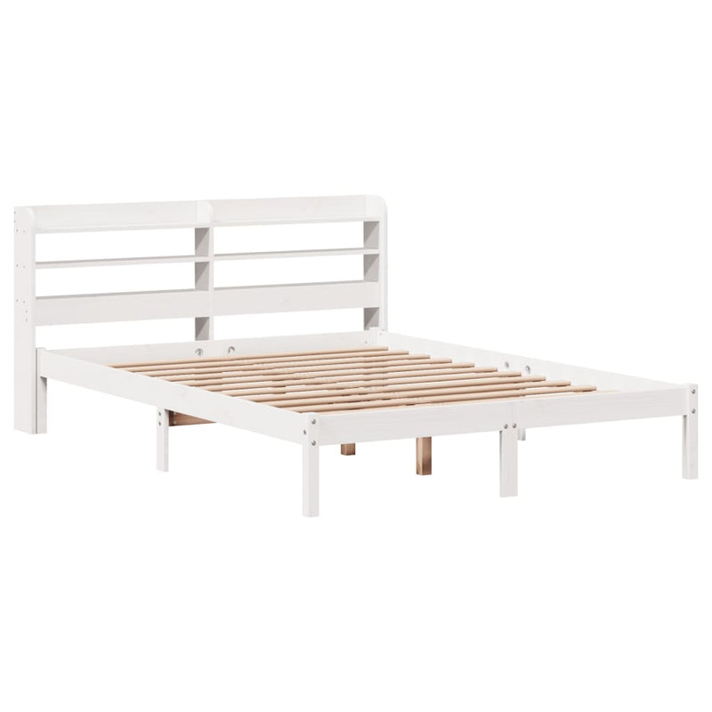 vidaXL fehér tömör fenyőfa ágy matrac nélkül 120 x 190 cm