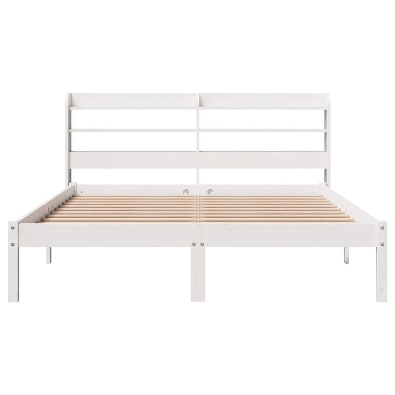 vidaXL fehér tömör fenyőfa ágy matrac nélkül 120 x 190 cm