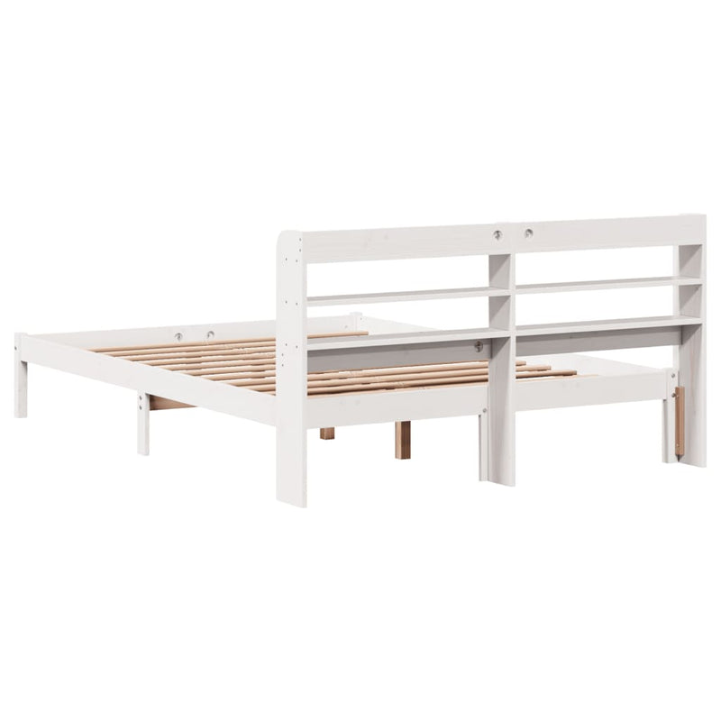 vidaXL fehér tömör fenyőfa ágy matrac nélkül 120 x 190 cm