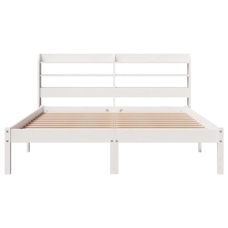 vidaXL fehér tömör fenyőfa ágy matrac nélkül 135 x 190 cm