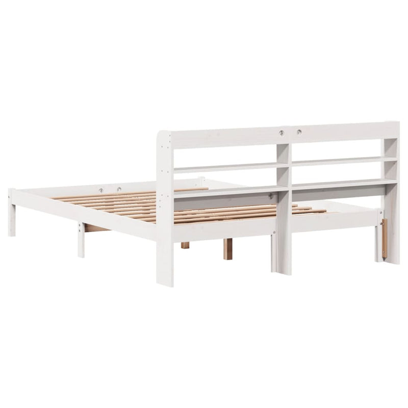 vidaXL fehér tömör fenyőfa ágy matrac nélkül 135 x 190 cm