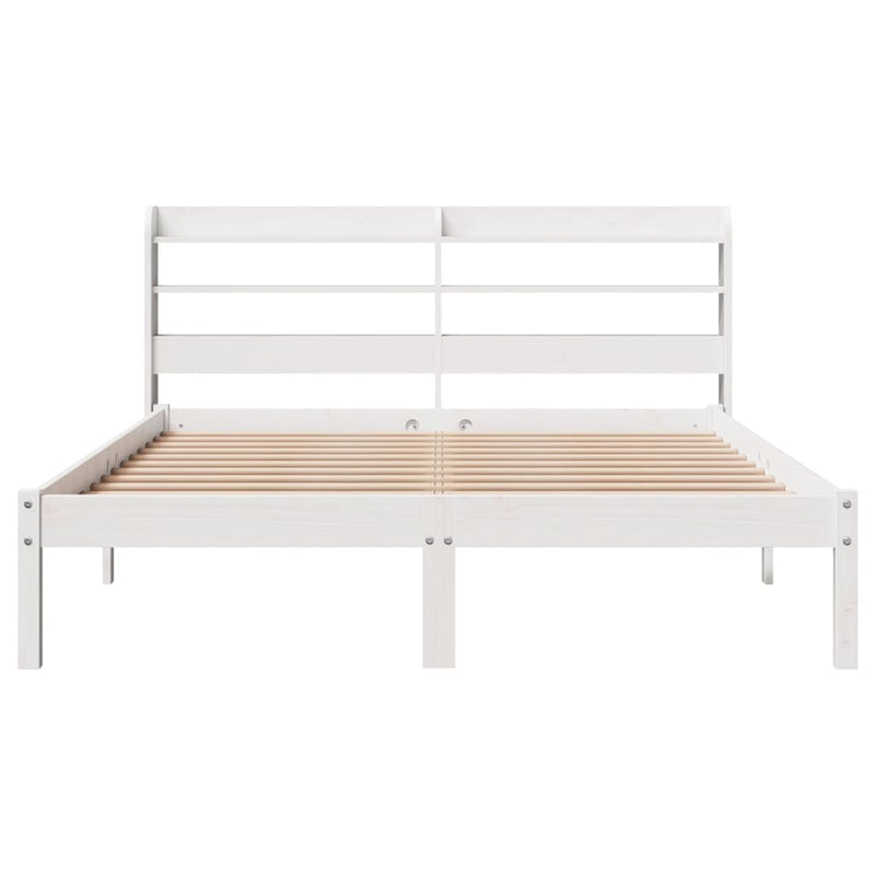 vidaXL fehér tömör fenyőfa ágy matrac nélkül 120 x 200 cm