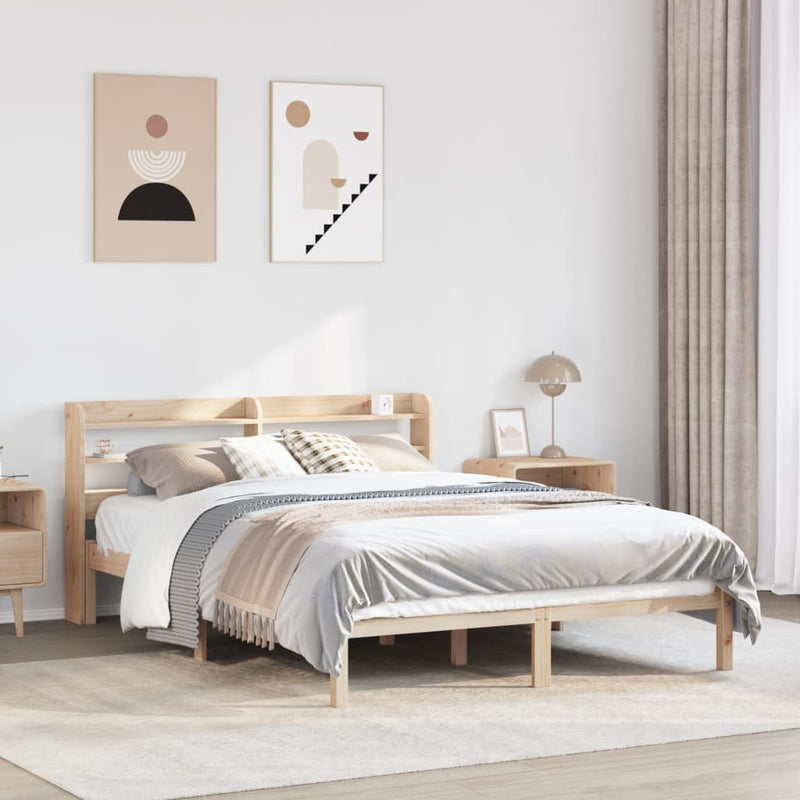 vidaXL tömör fenyőfa ágy matrac nélkül 150x200 cm