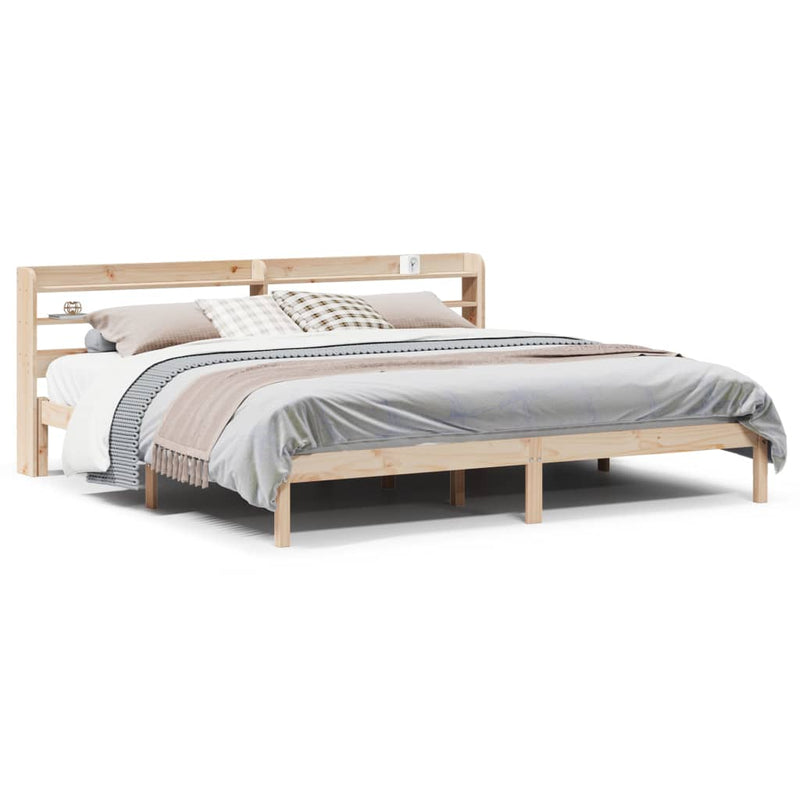 vidaXL tömör fenyőfa ágy matrac nélkül 180 x 200 cm