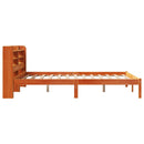 vidaXL viaszbarna tömör fenyőfa ágykeret fejtámlával 135 x 190 cm