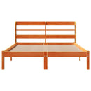 vidaXL viaszbarna tömör fenyőfa ágykeret fejtámlával 140 x 190 cm