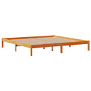 vidaXL viaszbarna tömör fenyőfa ágykeret fejtámlával 200 x 200 cm
