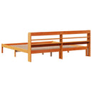 vidaXL viaszbarna tömör fenyőfa ágykeret fejtámlával 200 x 200 cm