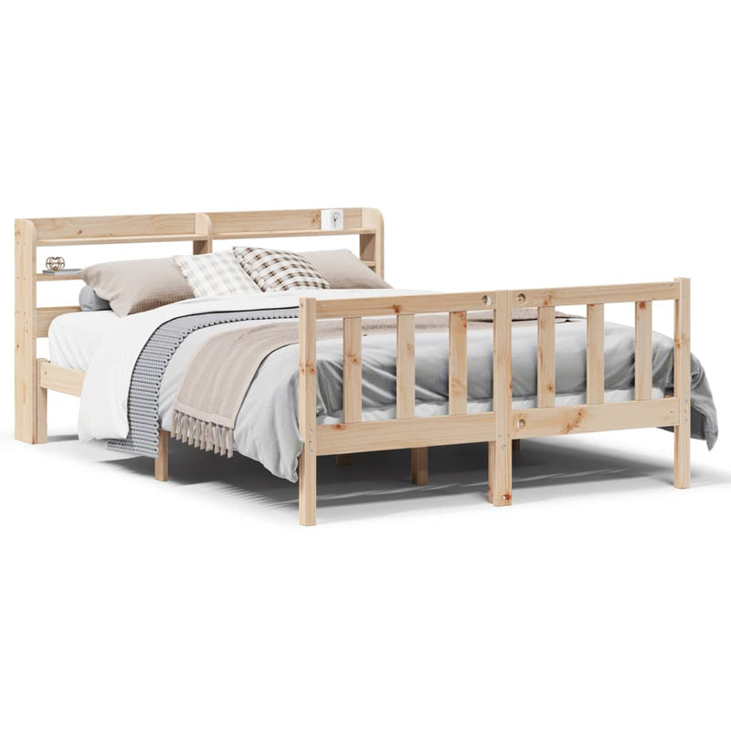 vidaXL tömör fenyőfa ágy matrac nélkül 135 x 190 cm
