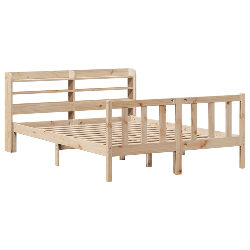 vidaXL tömör fenyőfa ágy matrac nélkül 135 x 190 cm