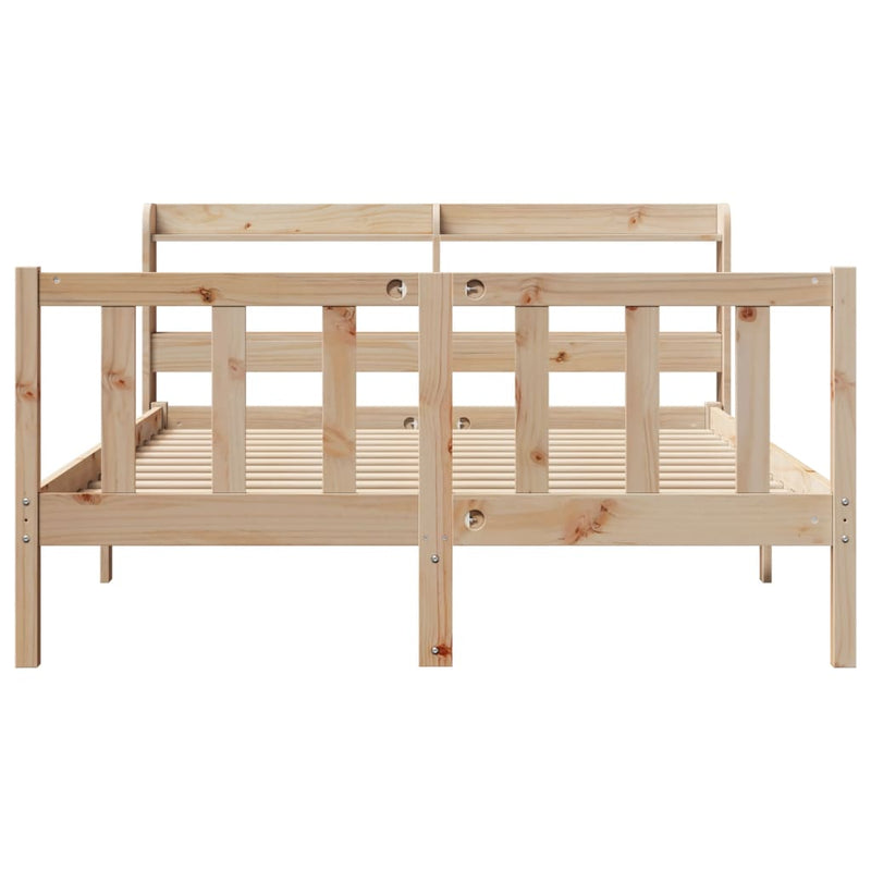 vidaXL tömör fenyőfa ágy matrac nélkül 135 x 190 cm