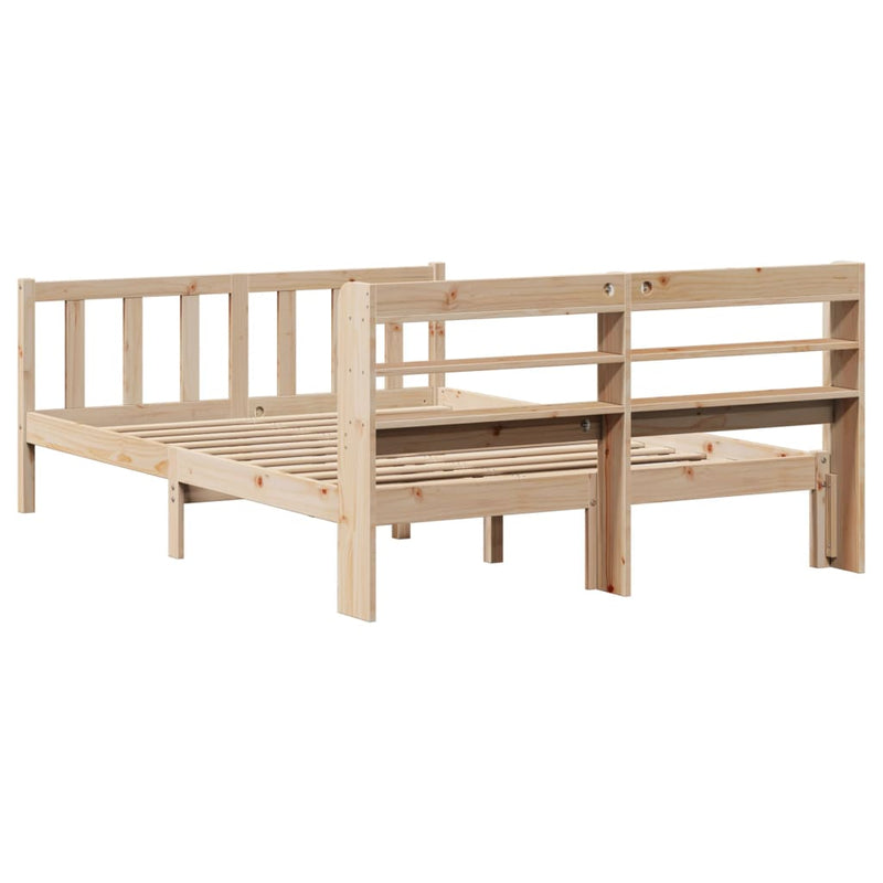 vidaXL tömör fenyőfa ágy matrac nélkül 135 x 190 cm