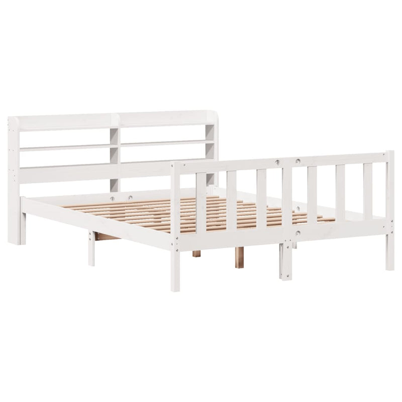 vidaXL fehér tömör fenyőfa ágy matrac nélkül 135 x 190 cm