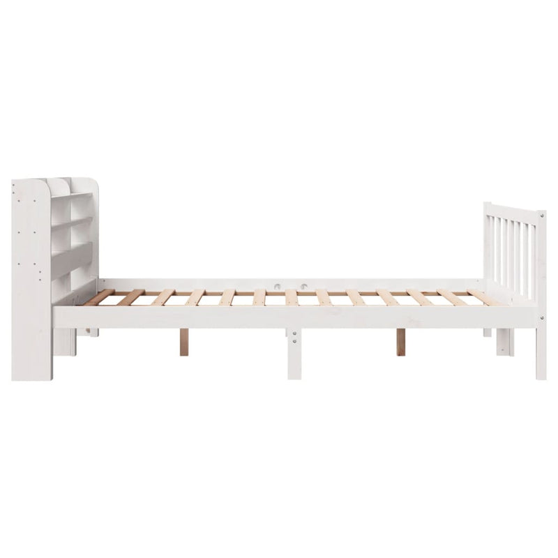 vidaXL fehér tömör fenyőfa ágy matrac nélkül 135 x 190 cm