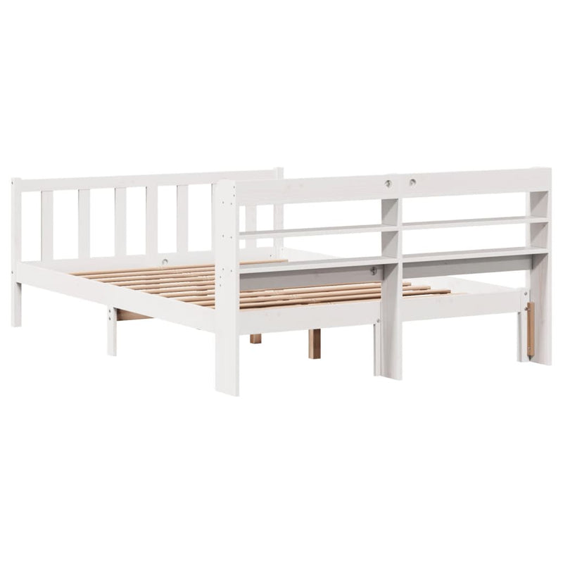 vidaXL fehér tömör fenyőfa ágy matrac nélkül 135 x 190 cm