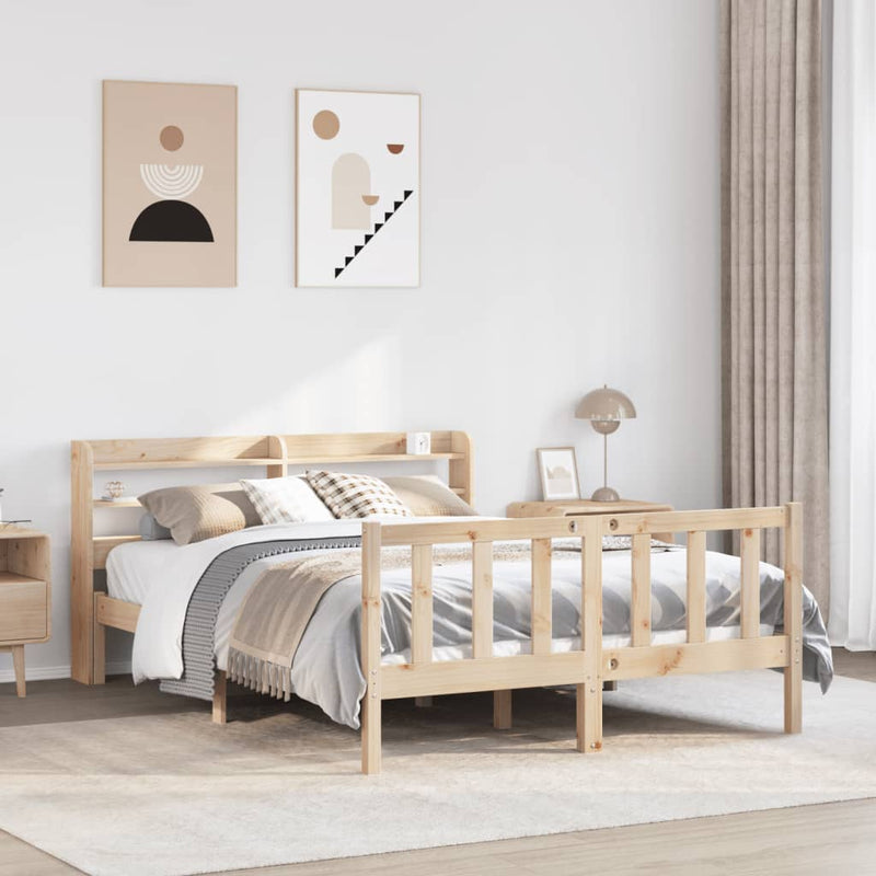 vidaXL tömör fenyőfa ágy matrac nélkül 140 x 200 cm