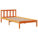 vidaXL viaszbarna tömör fenyőfa ágykeret fejtámlával 100 x 200 cm