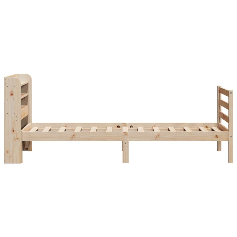 vidaXL tömör fenyőfa ágykeret fejtámlával 90 x 190 cm