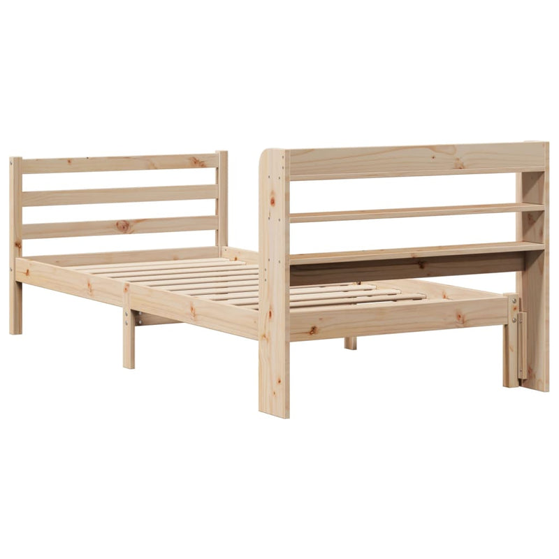 vidaXL tömör fenyőfa ágykeret fejtámlával 90 x 190 cm