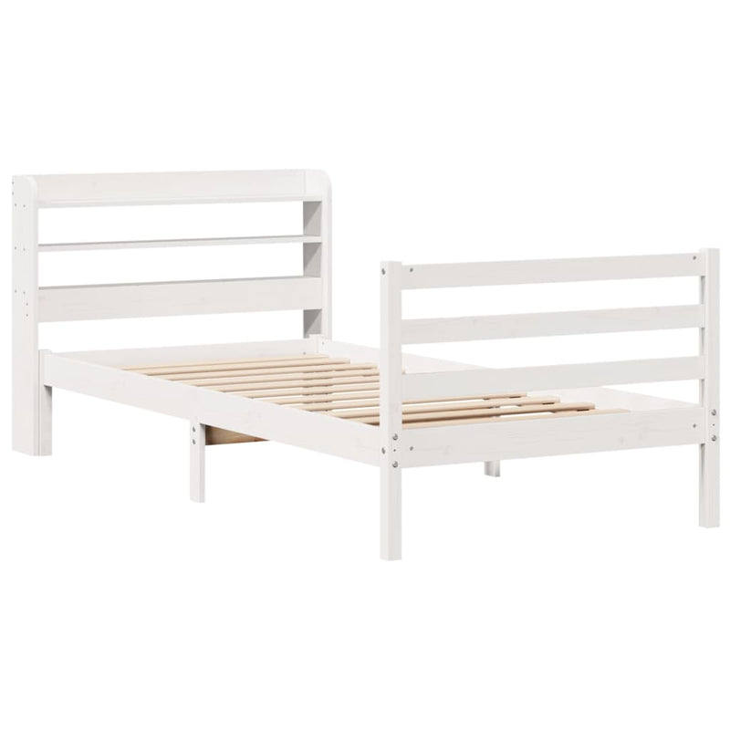 vidaXL fehér ágykeret fejtámlával matrac nélkül 90x190 cm