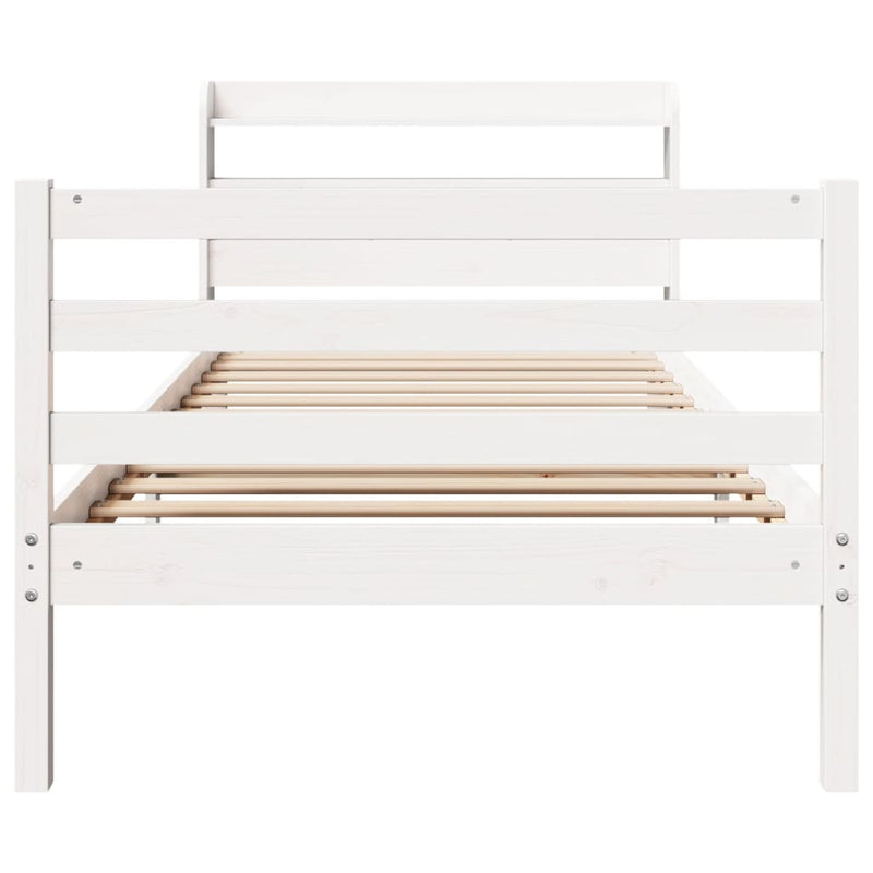 vidaXL fehér ágykeret fejtámlával matrac nélkül 90x190 cm