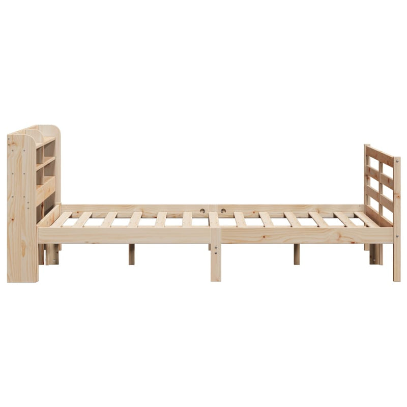 vidaXL tömör fenyőfa ágykeret fejtámlával 140 x 190 cm